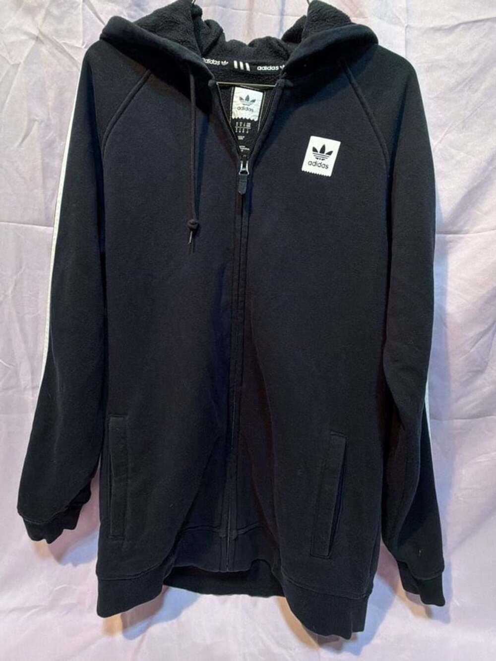 Adidas Zip Up Hoodie Size M Black